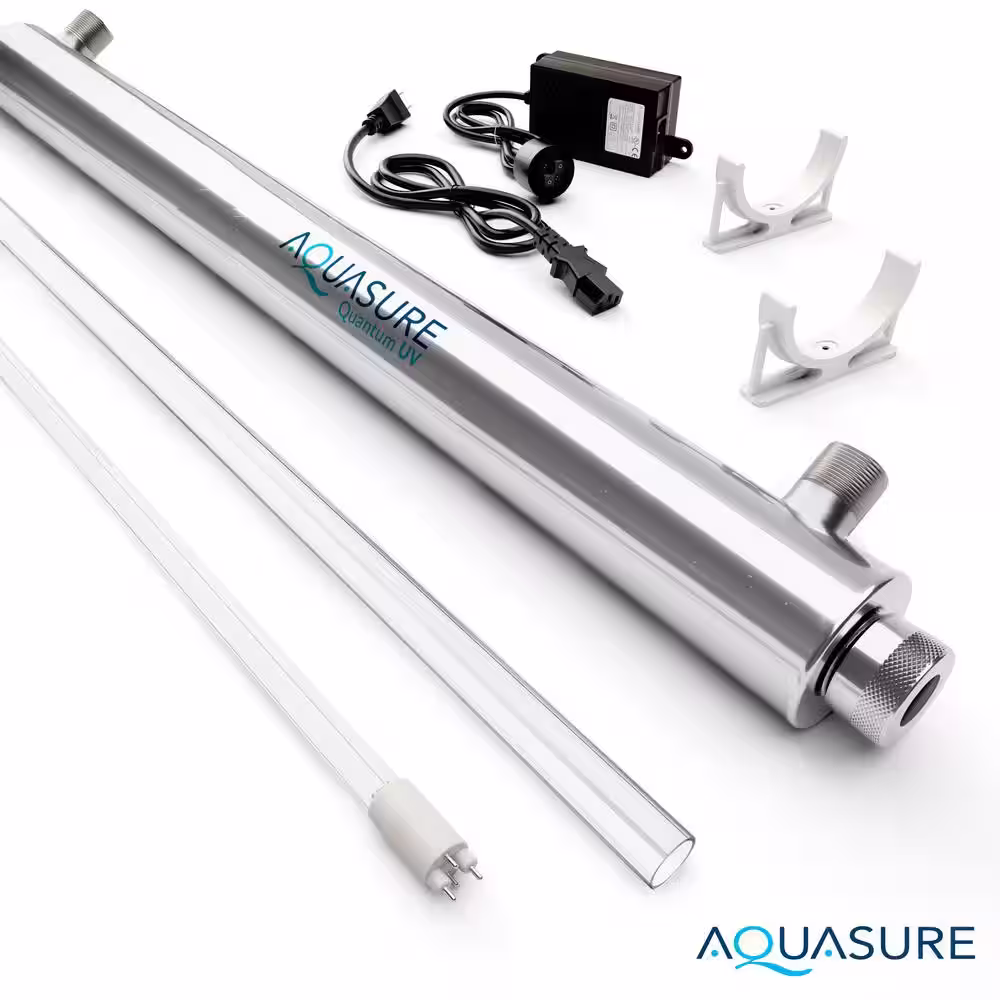 AQUASURE Quantum Series 12 GPM Ultraviolet UV Light Water Filter System for Whole House Water Sterilization Disinfection