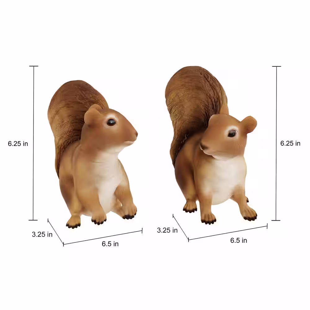 Pure Garden Lawn and Garden Squirrel Statues (Set of 2)