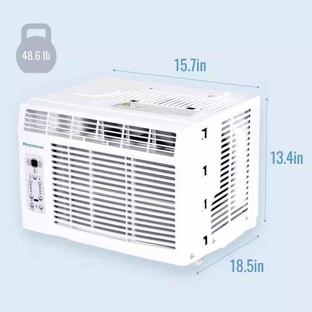 Keystone 5,000 BTU Window-Mounted Air Conditioner with Follow Me LCD Remote Control in White, KSTAW05BE