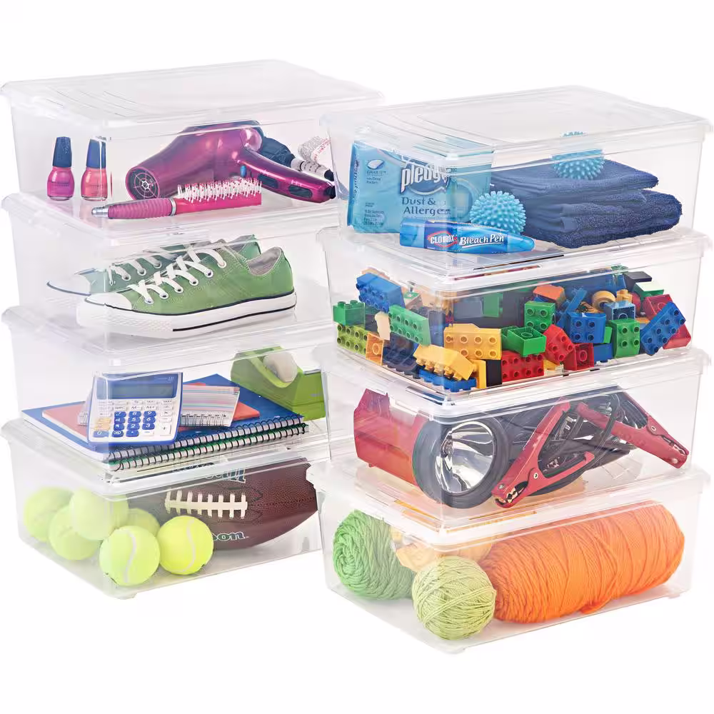 IRIS 13.5 qt. Clear Box 8pk Set