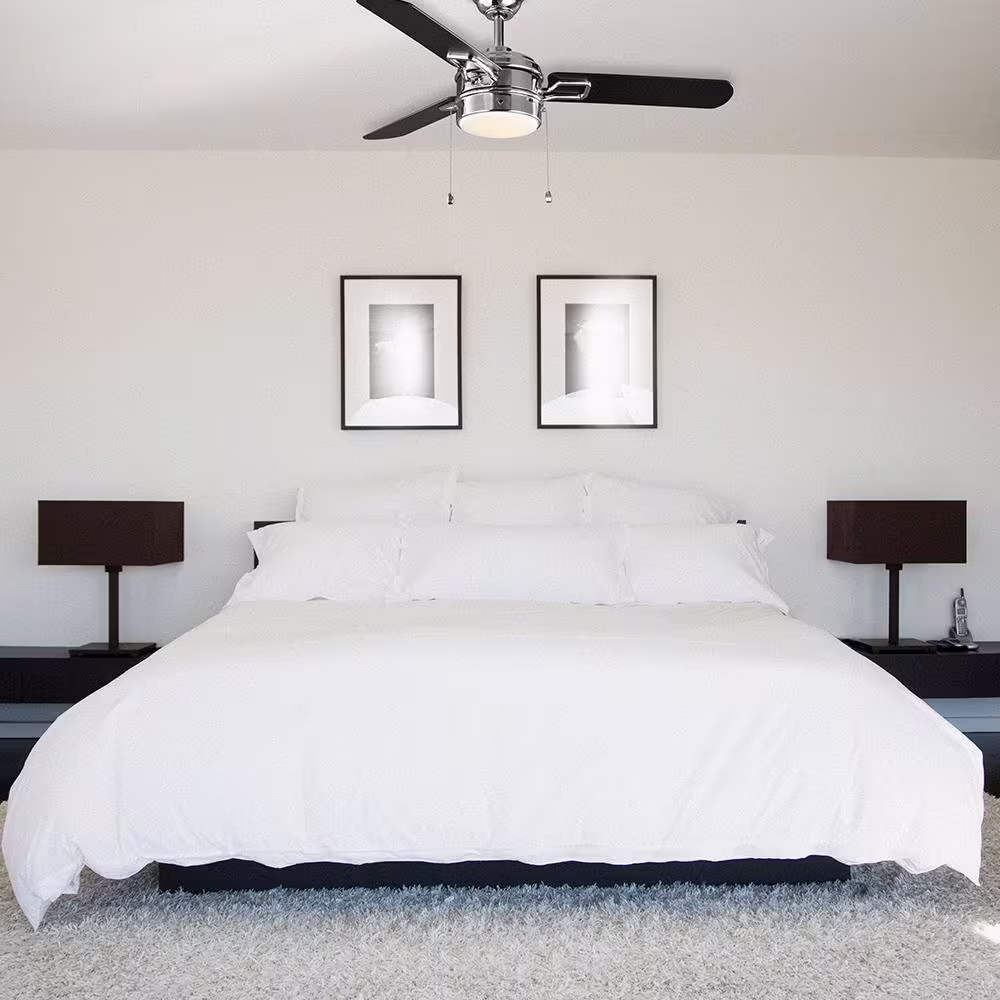 Home Decorators Collection Stillmore 52 in. Integrated LED Chrome Ceiling Fan with Light Kit