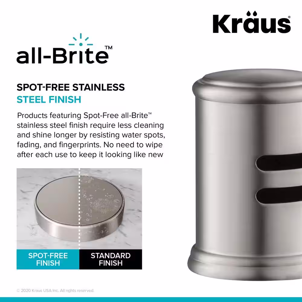 KRAUS Dishwasher Air Gap in Spot Free All-Brite Stainless Steel