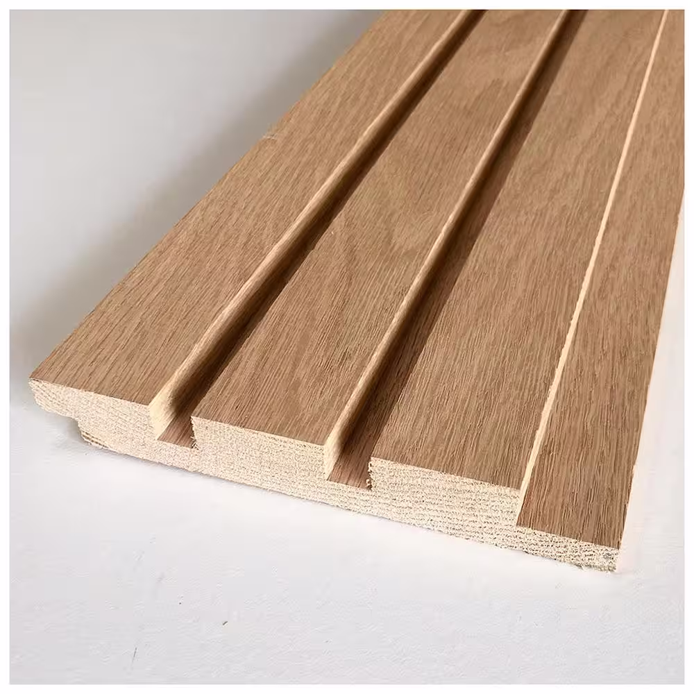 None Timeline Wood 7/8 in. x 6 in. x 72 in. 12 sq. ft. Fluted Unfinished Oak Square Slat Wood Wall Panels (4-Pack)