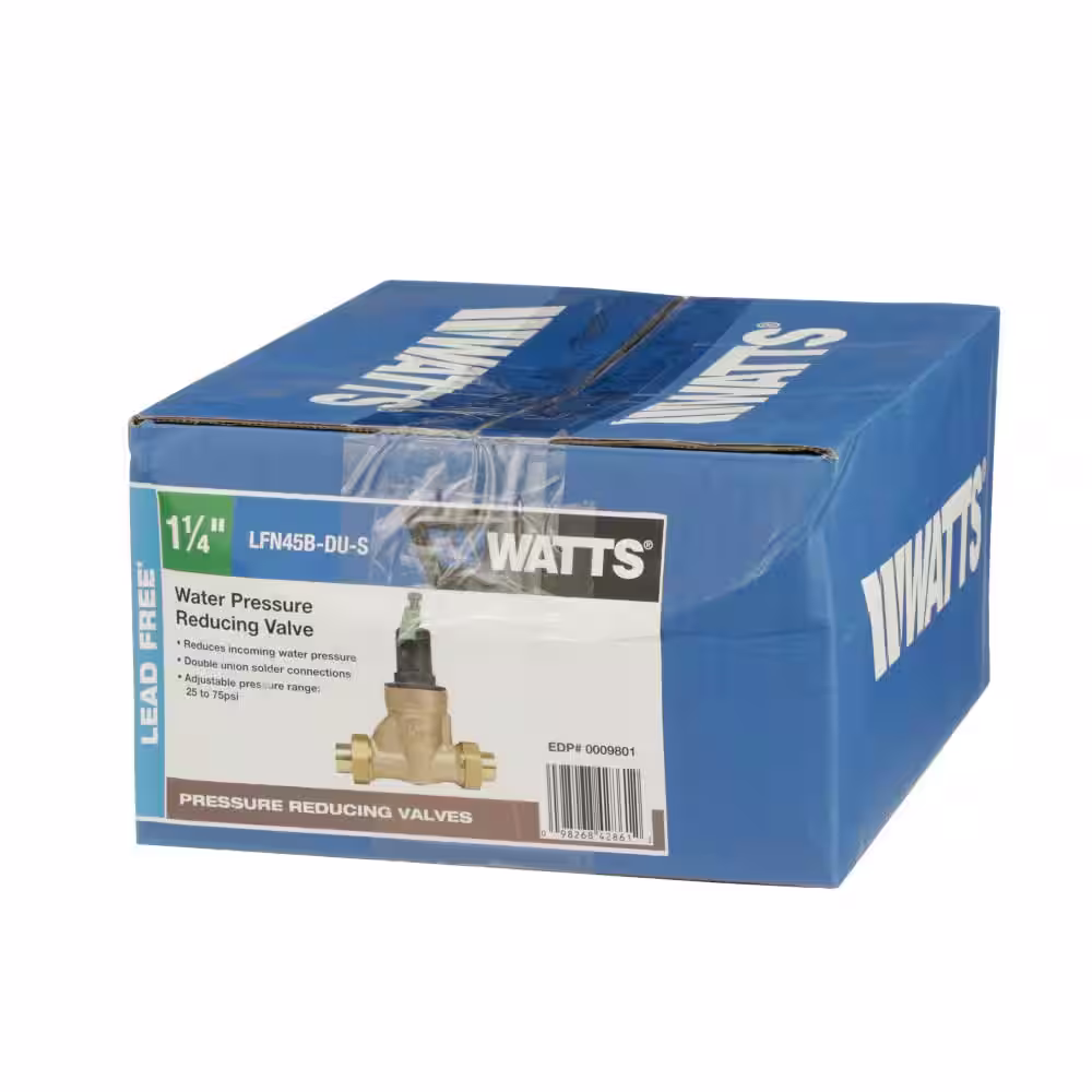 Watts 1-1/4 in. Lead-Free Copper Silicon Double Union Pressure Reducing Valve