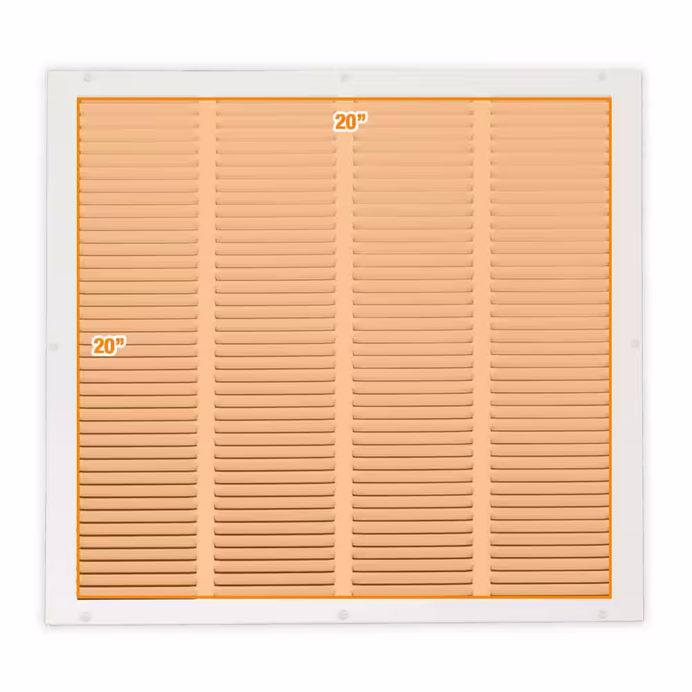 Everbilt 20 in. x 20 in. Steel Return Air Grille in White