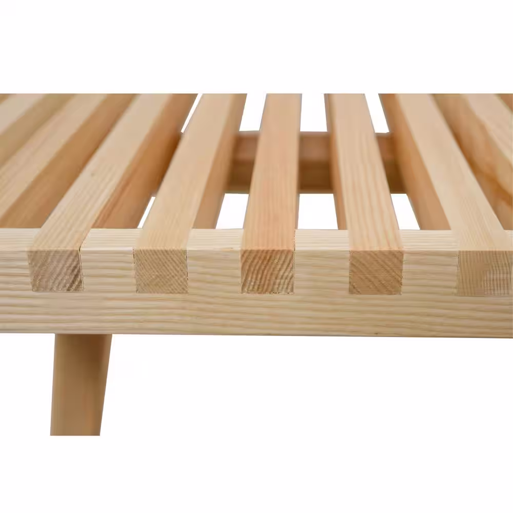 None Inwood Platform Natural Wood Bench Backless with Solid Wood 72 in.