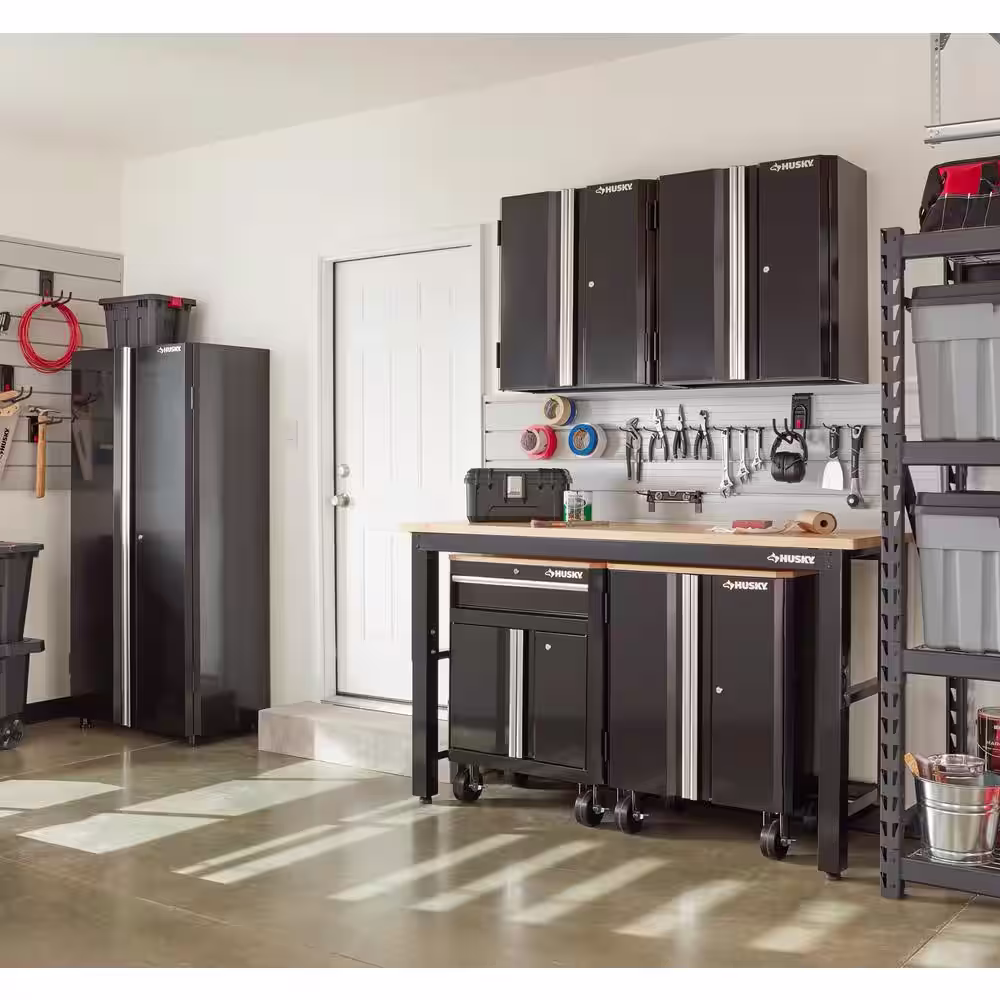 Husky 5-Piece Ready-to-Assemble Steel Garage Storage System in Black (72 in. W x 98 in. H x 24 in. D)