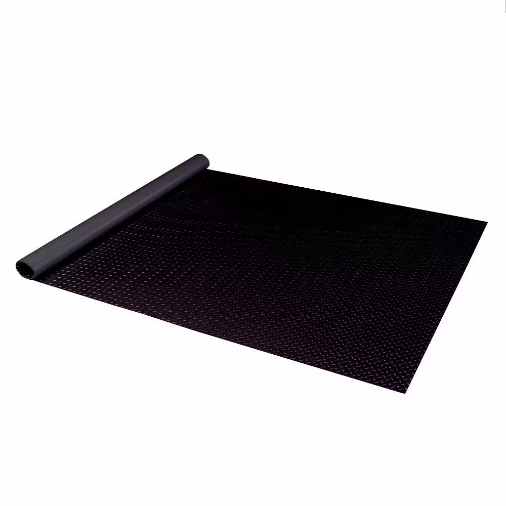 None 2 ft. x 2.5 ft. Black Textured PVC Door Mat