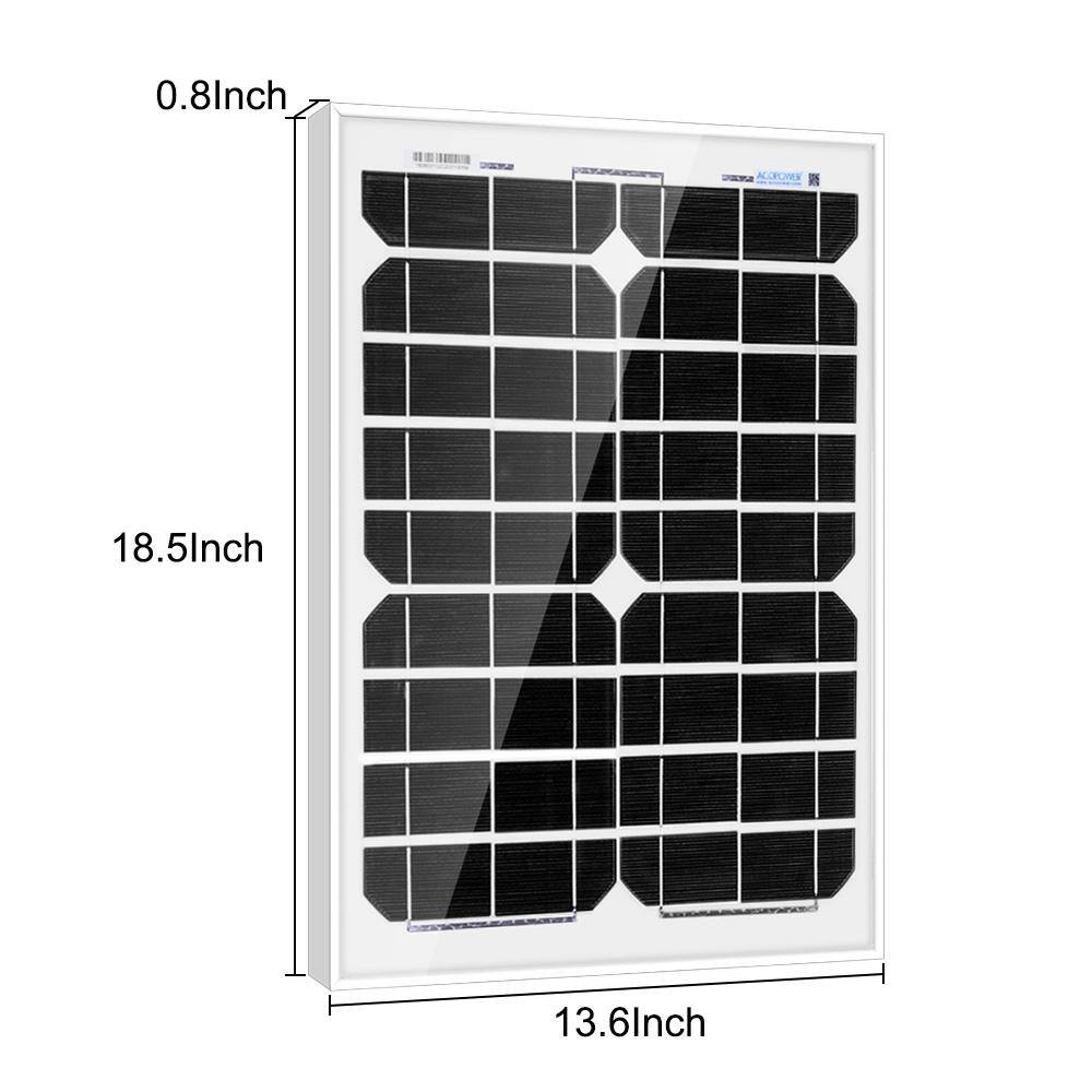 ACOPower 20-Watt 12-Volt Mono Solar Panel, Compatible with Portable Chest Fridge Freezer Cooler