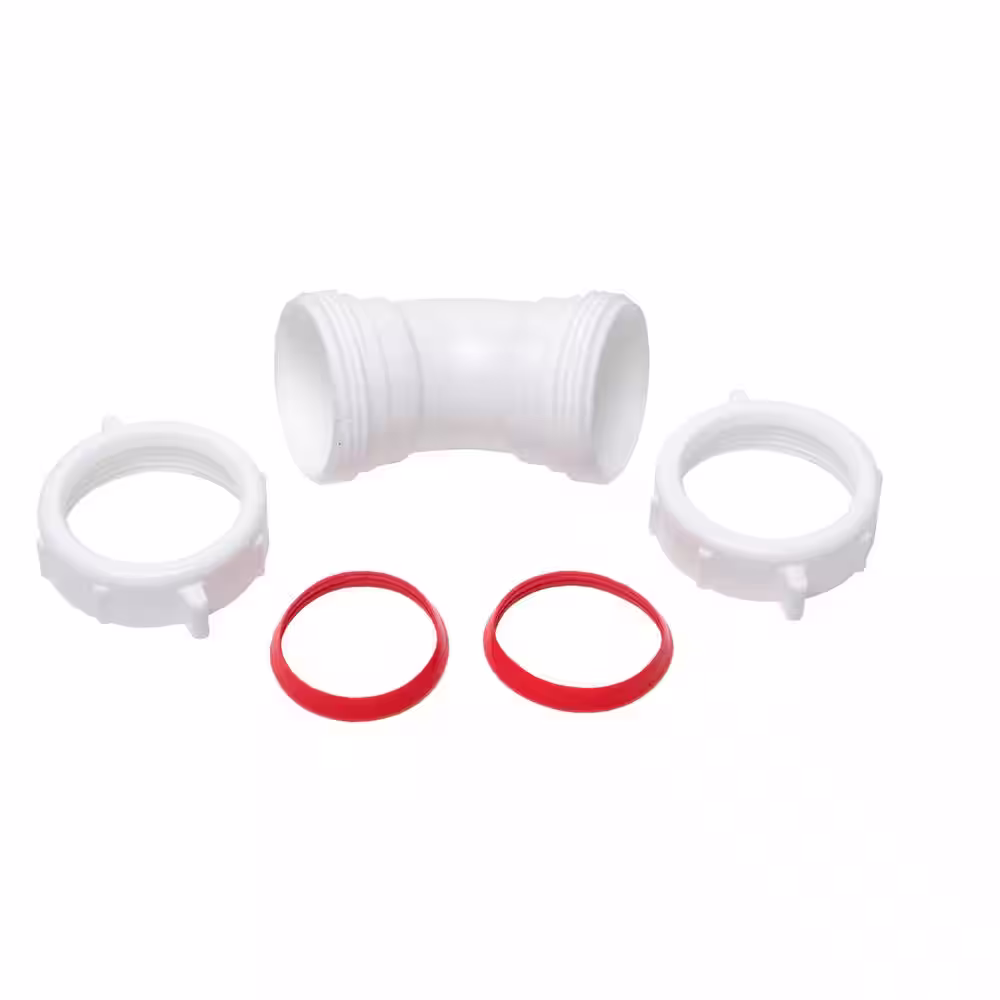 Oatey 1-1/2 in. White 45Â° Plastic Double Slip-Joint Sink Drain Elbow Pipe