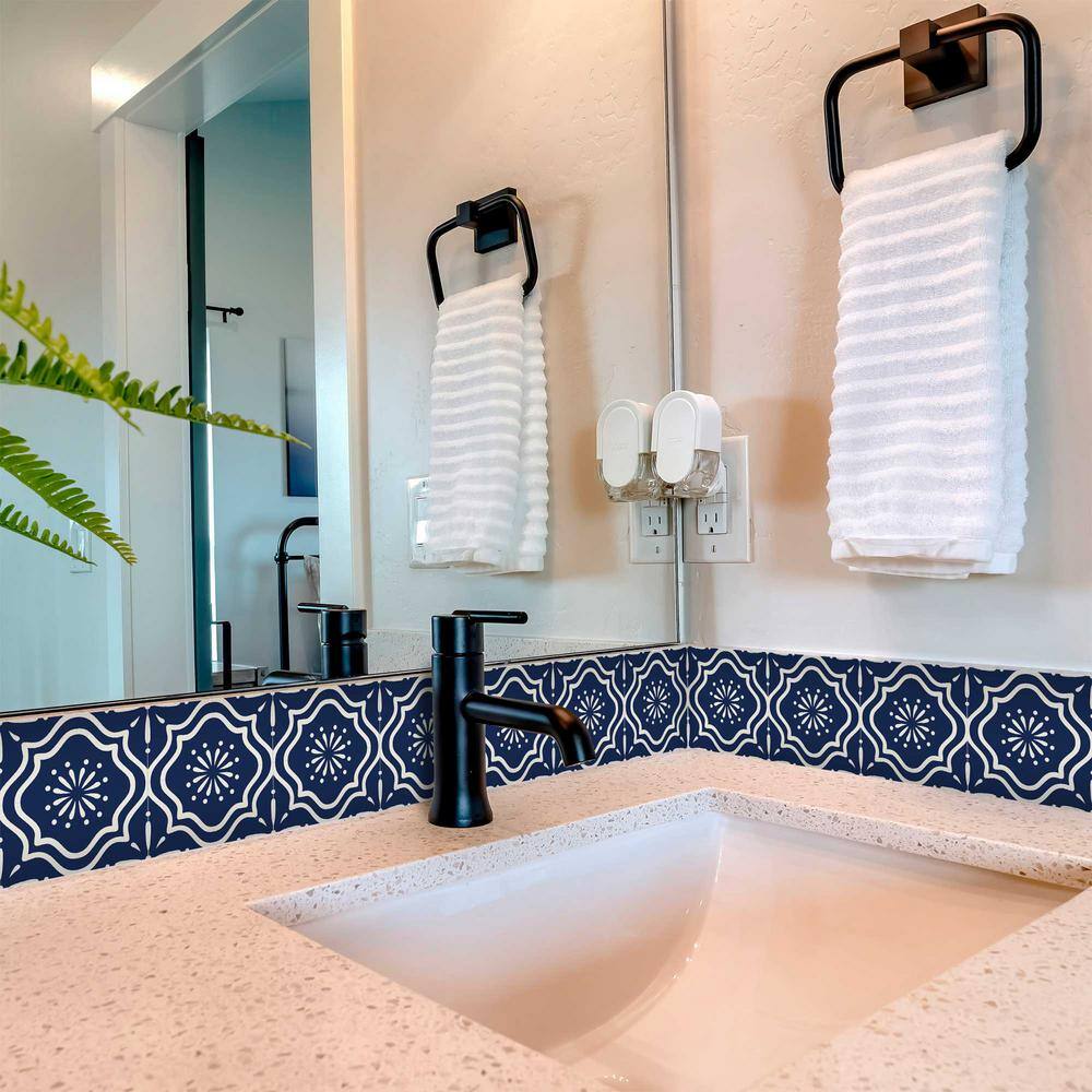 None Blue B56 7 in. x 7 in. Vinyl Peel and Stick Tile (24-Tiles, 8.17 sq. ft./Pack)