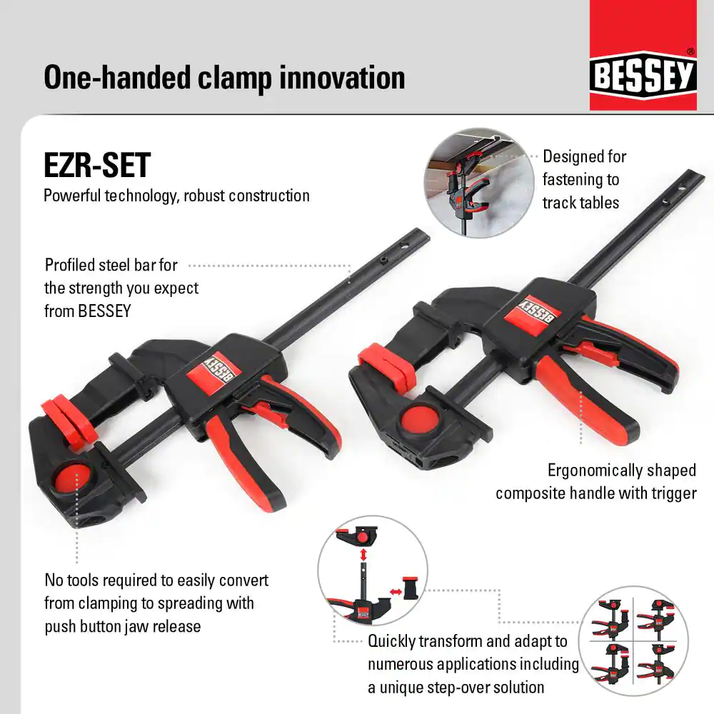BESSEY 6 in. Tracksaw Clamp with 2-3.8 in. Throat Depth (2-Pack)