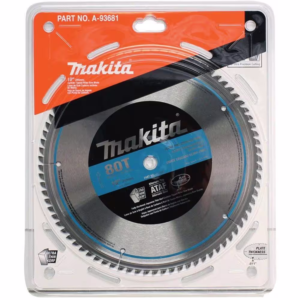 Makita 10 in. x 5/8 in. 80 TPI Micro-Polished Miter Saw Blade