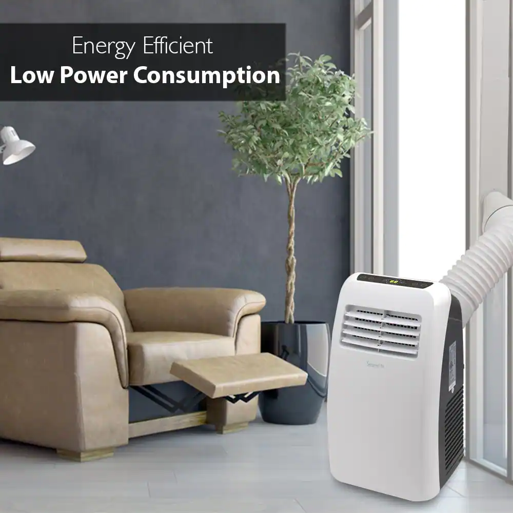 SereneLife 8,000 BTU (4,000 BTU, DOE) Portable 3-in-1 Floor Air Conditioner with Dehumidifier in White for Rooms Up to 225 Sq. Ft