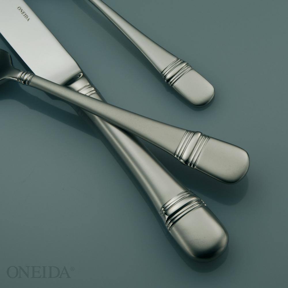 Oneida Satin Astragal Round Bowl Soup Spoons 18/10 Stainless Steel (Set of 12)
