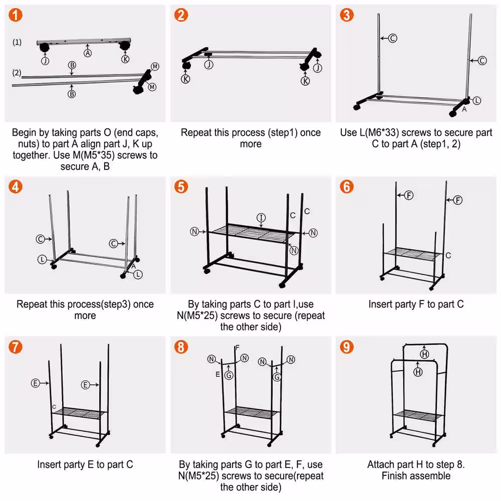 None White Metal Garment Clothes Rack Double Rods 31 in. W x 63 in. H