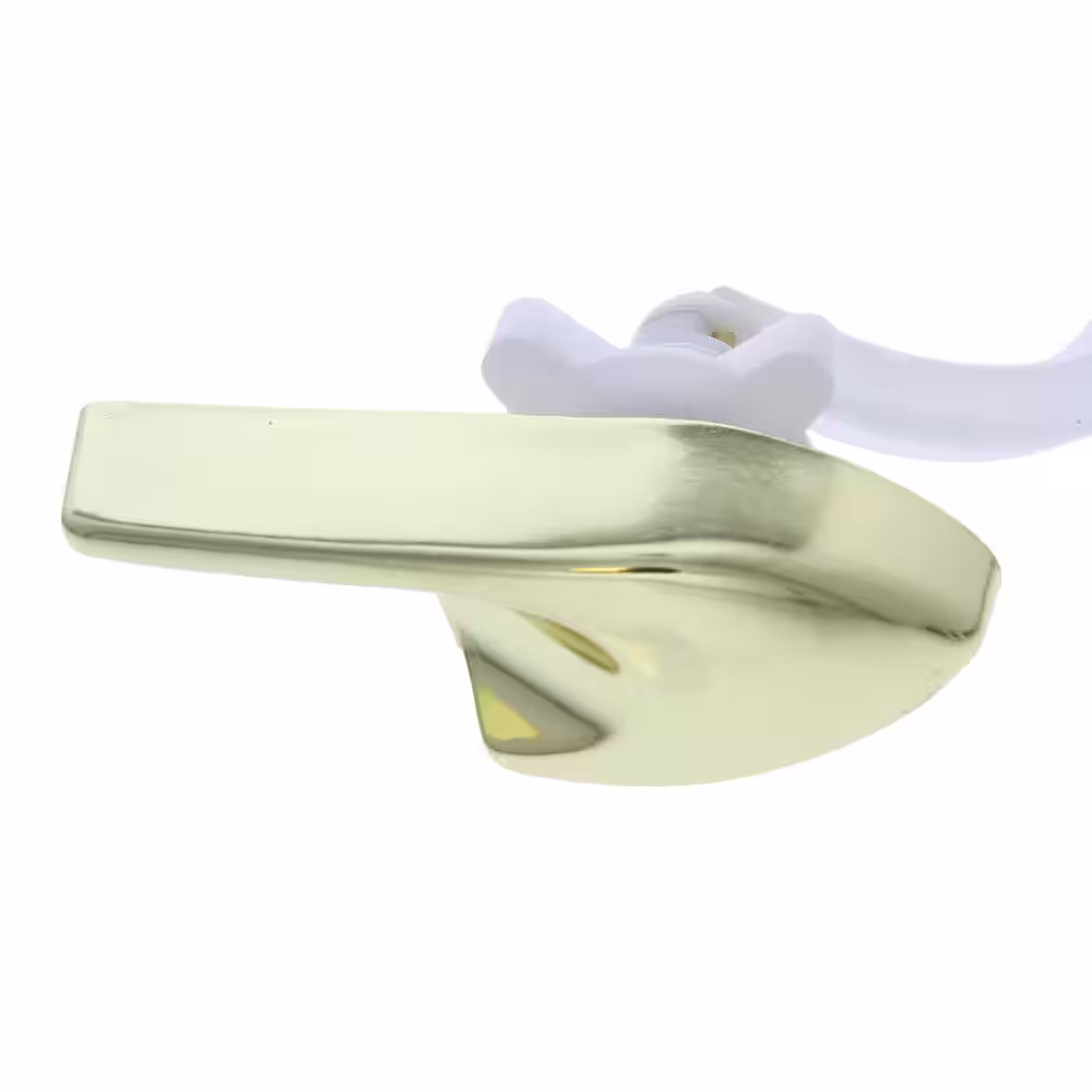 JONES STEPHENS Toilet Tank Trip Lever for Left Side Mount Kohler New Style 1.6 Gal. Tanks with 8 in. Plastic Arm in Polished Brass
