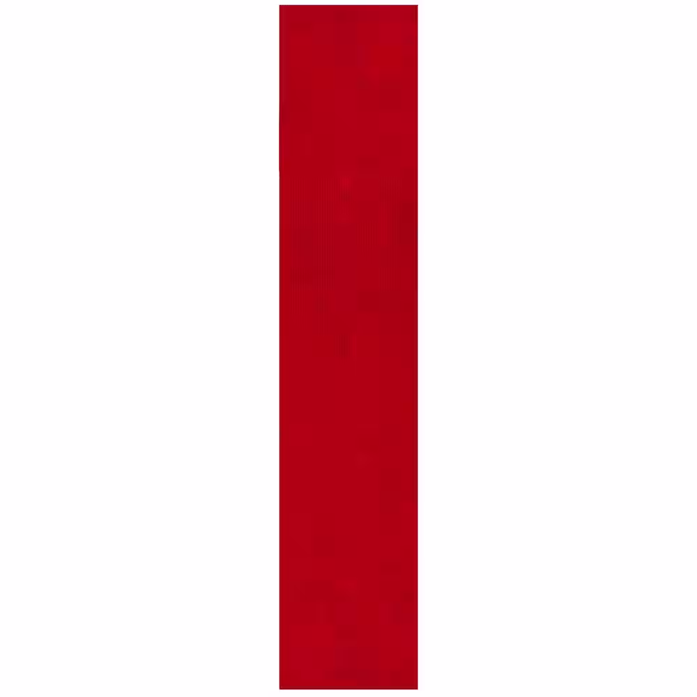 Ottomanson Scrabe Rib Waterproof Non-Slip Rubber Back Runner Rug, 2 ft. W x 13 ft. L, Red, Polypropylene Garage Flooring