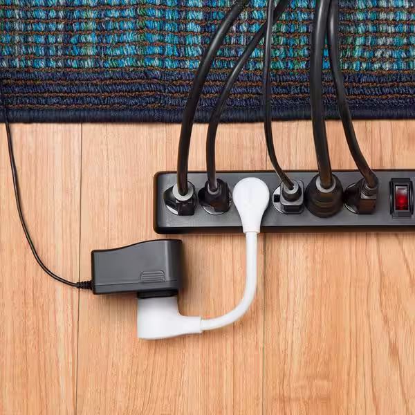 Quirky Plug Power 7.8 ft. 16AWG 3-Conductor Plug Extender Cord, White