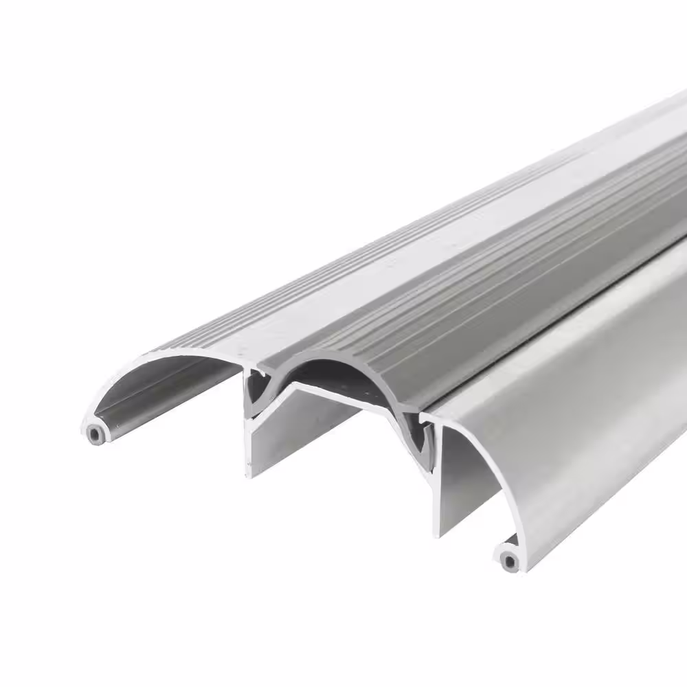 M-D Building Products 3-3/8 in. x 1-1/8 in. x 36 in. Silver Aluminum and Vinyl High-Profile Threshold