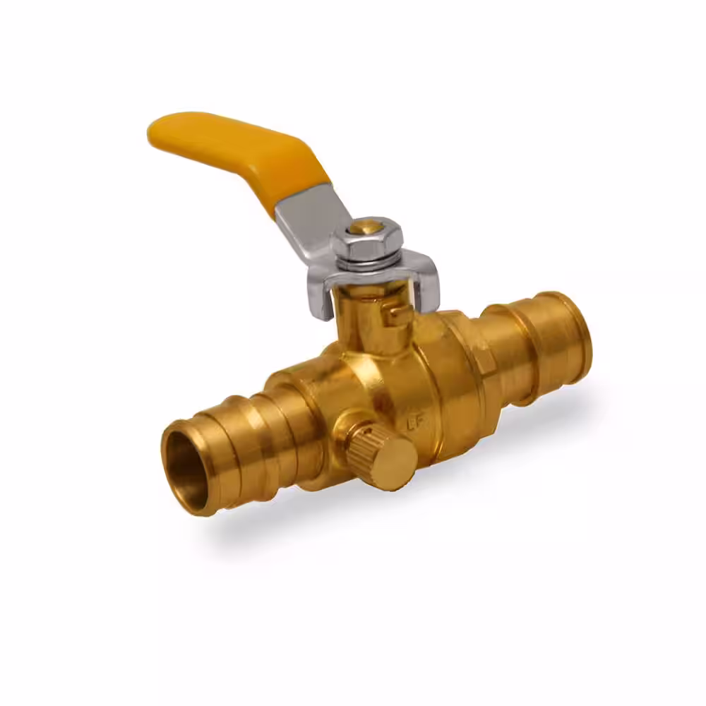 The Plumber's Choice Heavy Duty Brass Full Port PEX Ball Valve with Drain, with 1/2 in. Expansion PEX Connection (10-Pack)