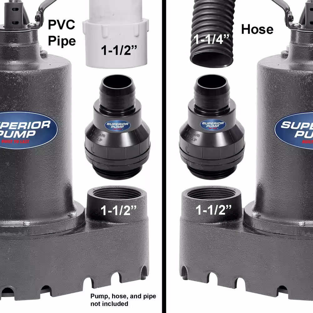 Superior Pump 99509 1-1/2 in. MPT x 1-1/4 in. Barb or 1-1/2 in. Slip ABS Check Valve