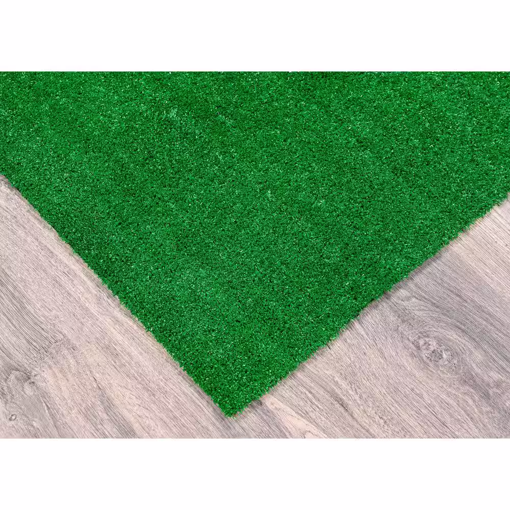 Garland Rug Artificial Grass Green 7 ft. x 10 ft. Solid Indoor/Outdoor Area Rug