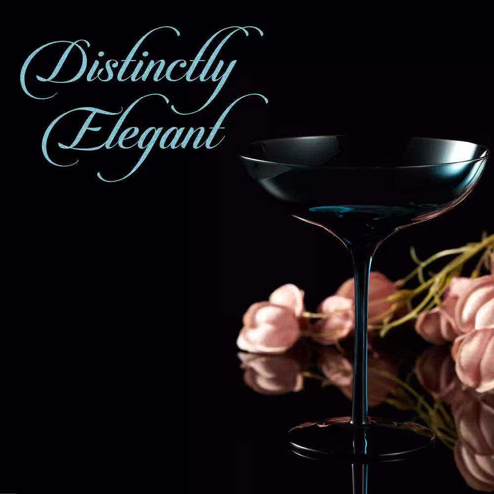 None Luxurious and Elegant Blue Tinted 9.9 oz. Coupe Cocktail Glass (Set of 4)