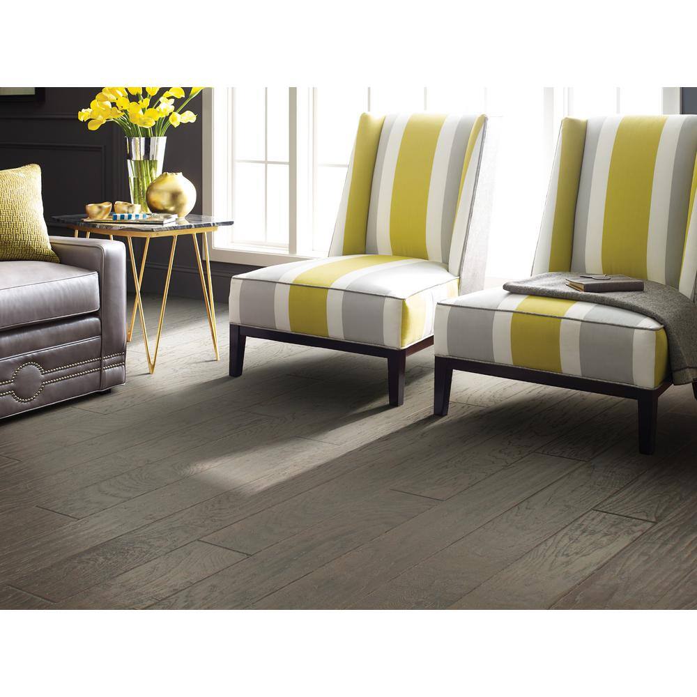 Shaw Canyon Hickory Timberwolf Hickory 3/8 in. T x 6.4 in. W Distressed Engineered Hardwood Flooring (35 sqft/case)