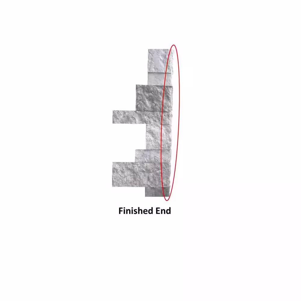 AIRSTONE Spring Creek Gray 2 - 4 in. x 4 - 10 in. Cement Standard Corner/Finished End Wall Tiles (7.25 sq. ft./case)