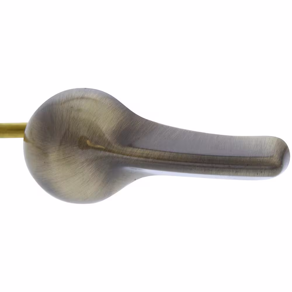 JONES STEPHENS Universal Toilet Tank Trip Lever for Front Left Mount with 8 in. Brass Arm & Metal Handle in Satin Nickel