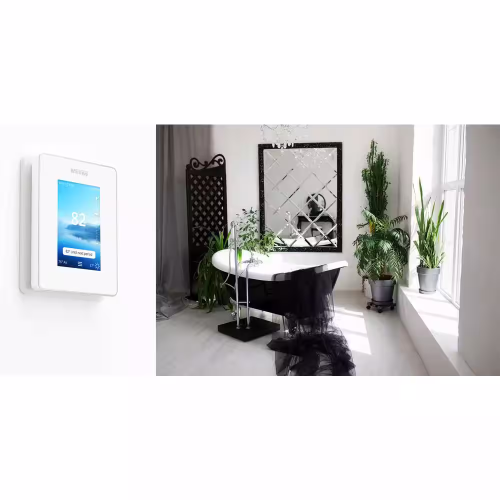 WARMUP 6iE Smart Learning Energy Efficent Thermostat with Wi-Fi in Cloud White