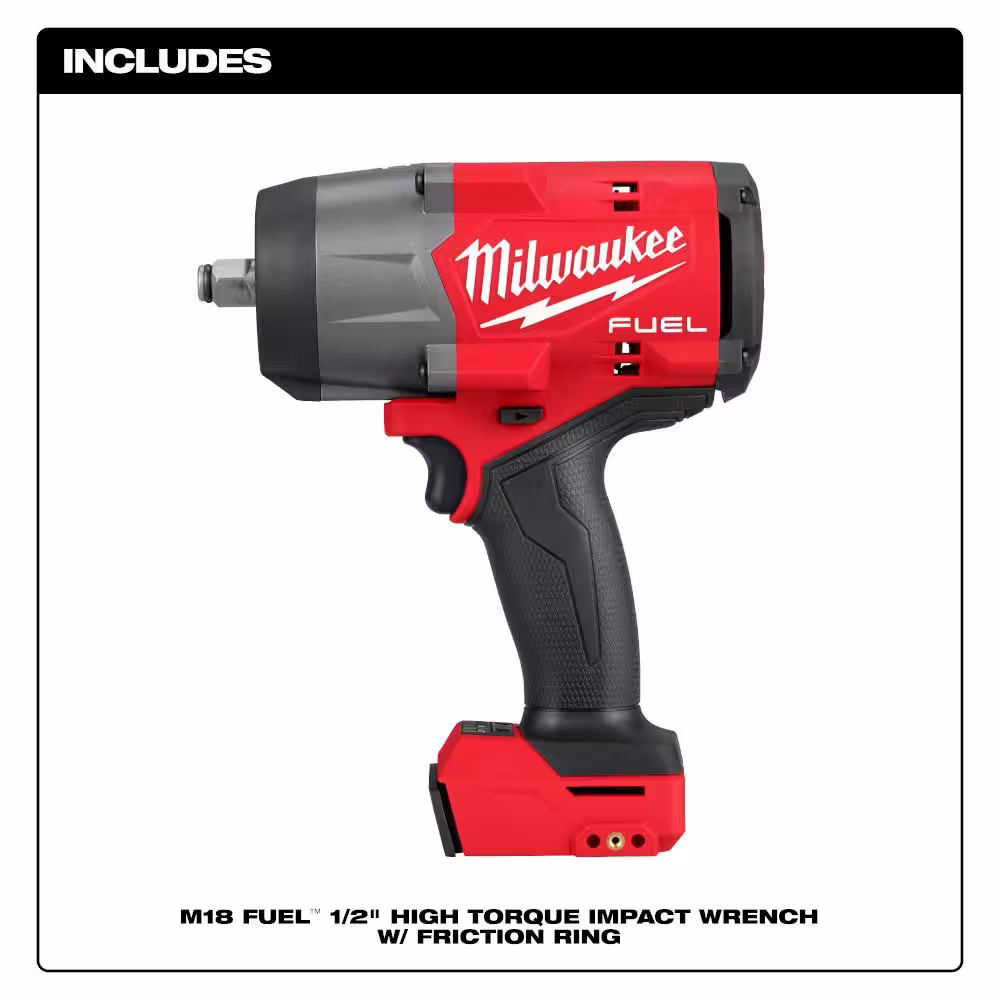 Milwaukee M18 FUEL 18V Lithium-Ion Brushless Cordless 1/2 in. Impact Wrench with Friction Ring (Tool-Only)