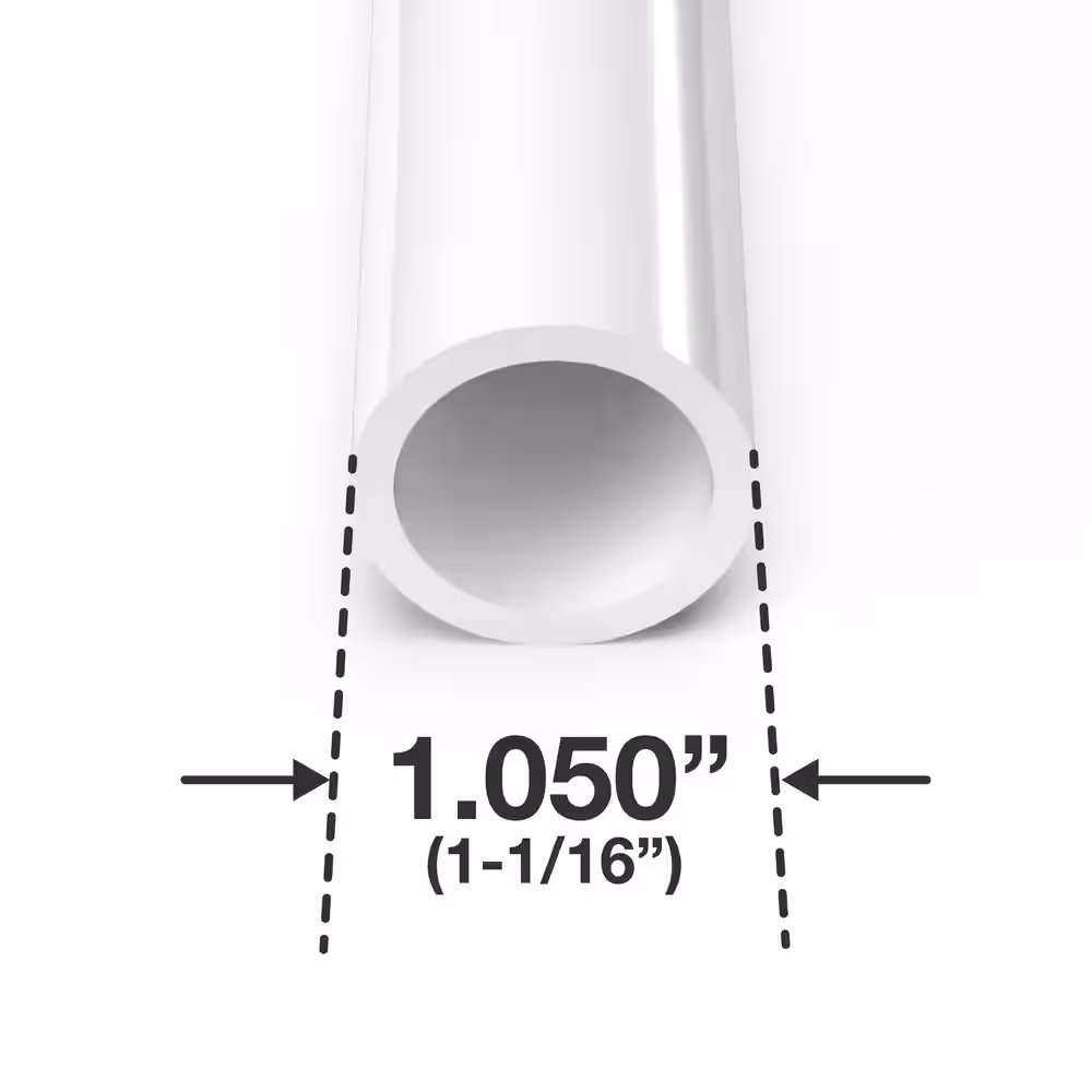 Formufit 3/4 in. x 5 ft. White Furniture Grade Schedule 40 PVC Pipe (2-Pack)