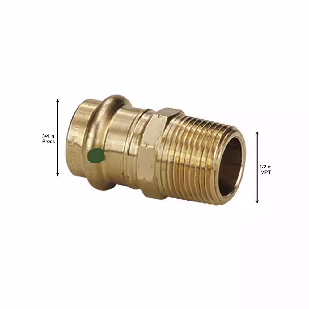 Viega ProPress 3/4 in. Press x 1/2 in. MPT Zero-Lead Bronze Reducing Adapter