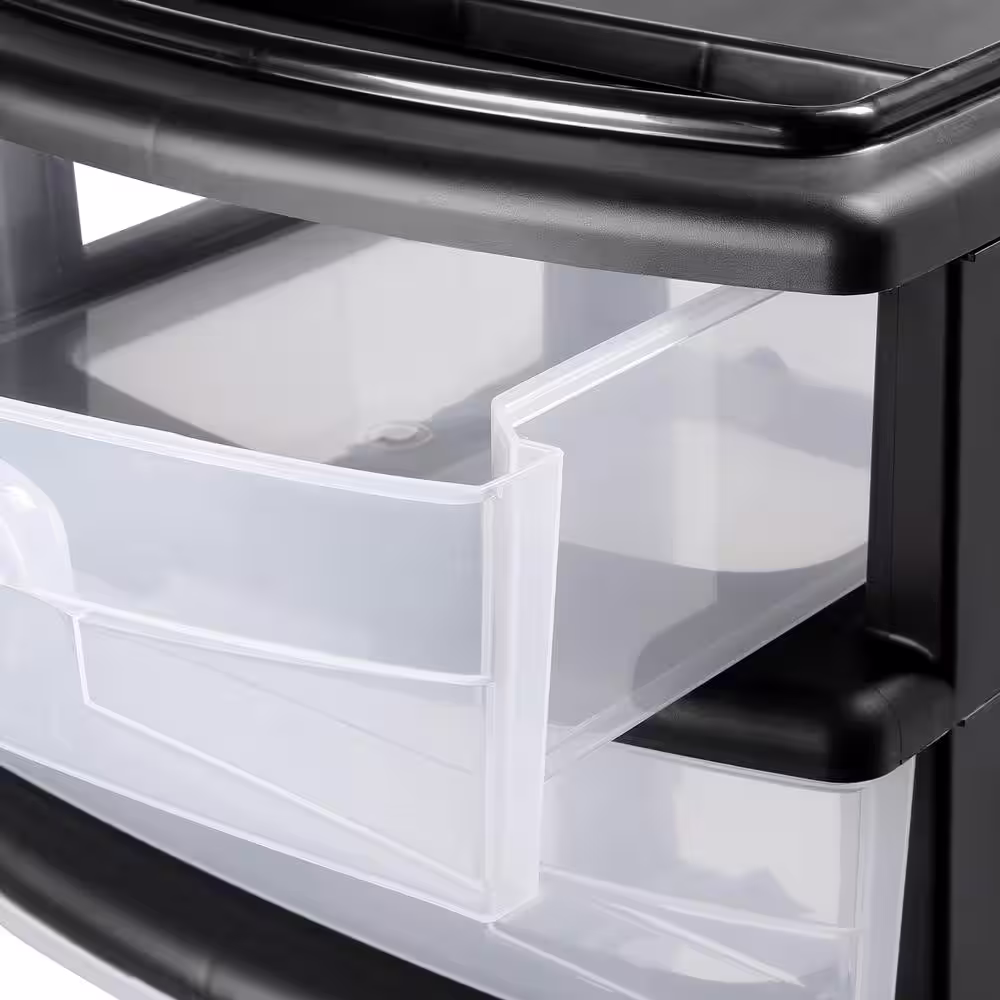 HOMZ Storage Cart with 6 Drawers in Black