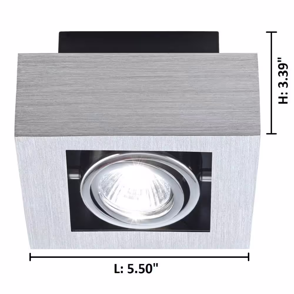 Eglo Loke 0.5 ft. 1-Light Brushed Aluminum Fixed Track Lighting Kit