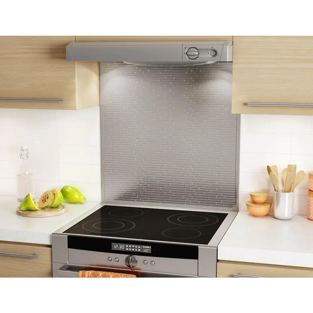 Inoxia SpeedTiles Linox Stainless 29.61 in. x 30.75 in. x 5 mm Metal Self-Adhesive Range Backsplash Mosaic Tile (6.33 sq. ft.)
