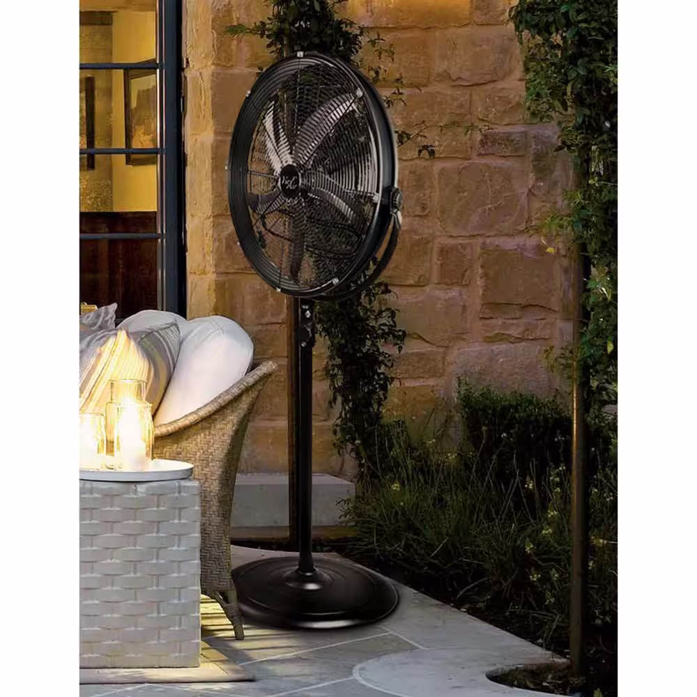 Vie Air 20 in. Adjustable Height Pedestal Industrial Drum Fan With 360 Degree Tilt