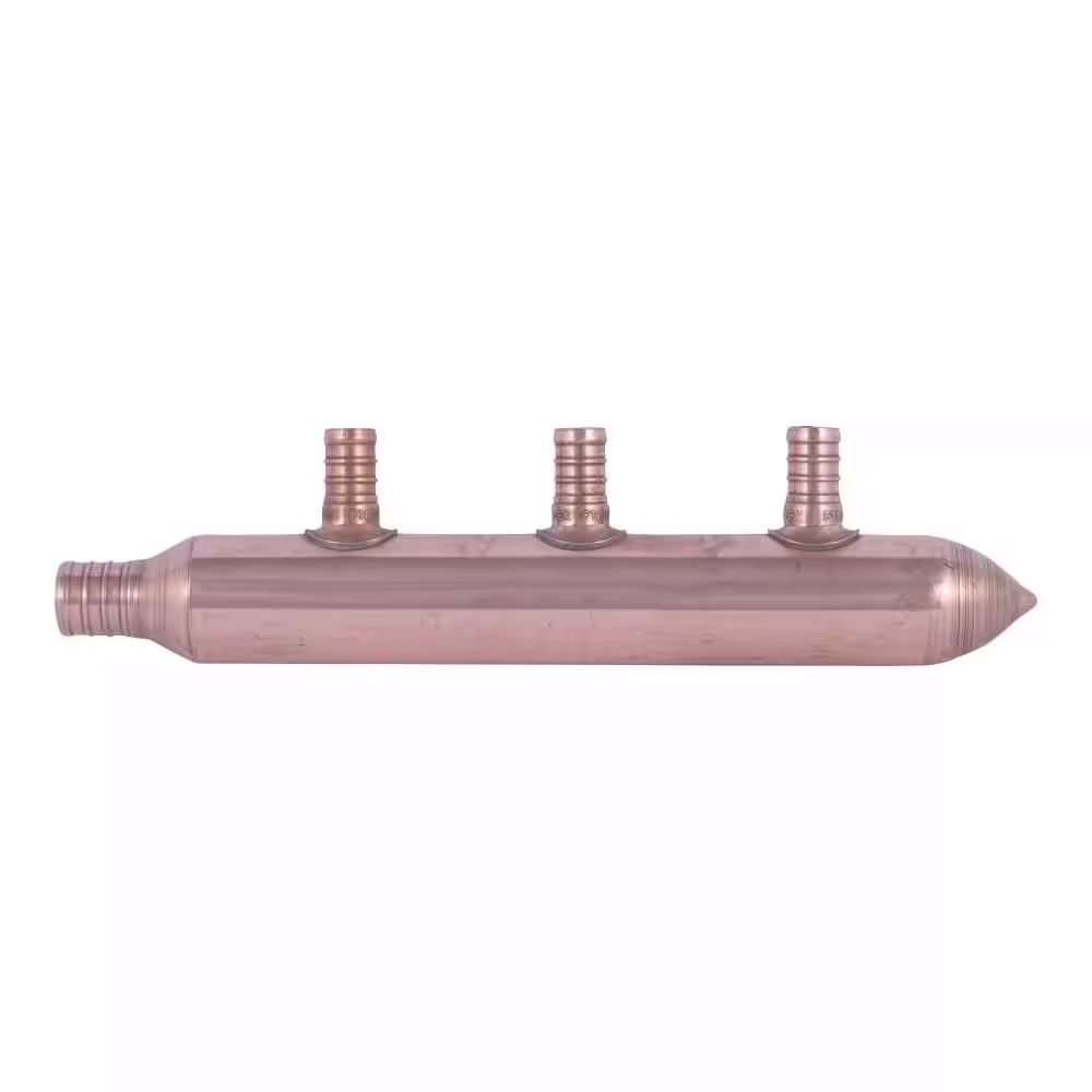 SharkBite 3/4 in. PEX Barb x 1/2 in. Barb Copper 3-Port Closed Manifold Fitting