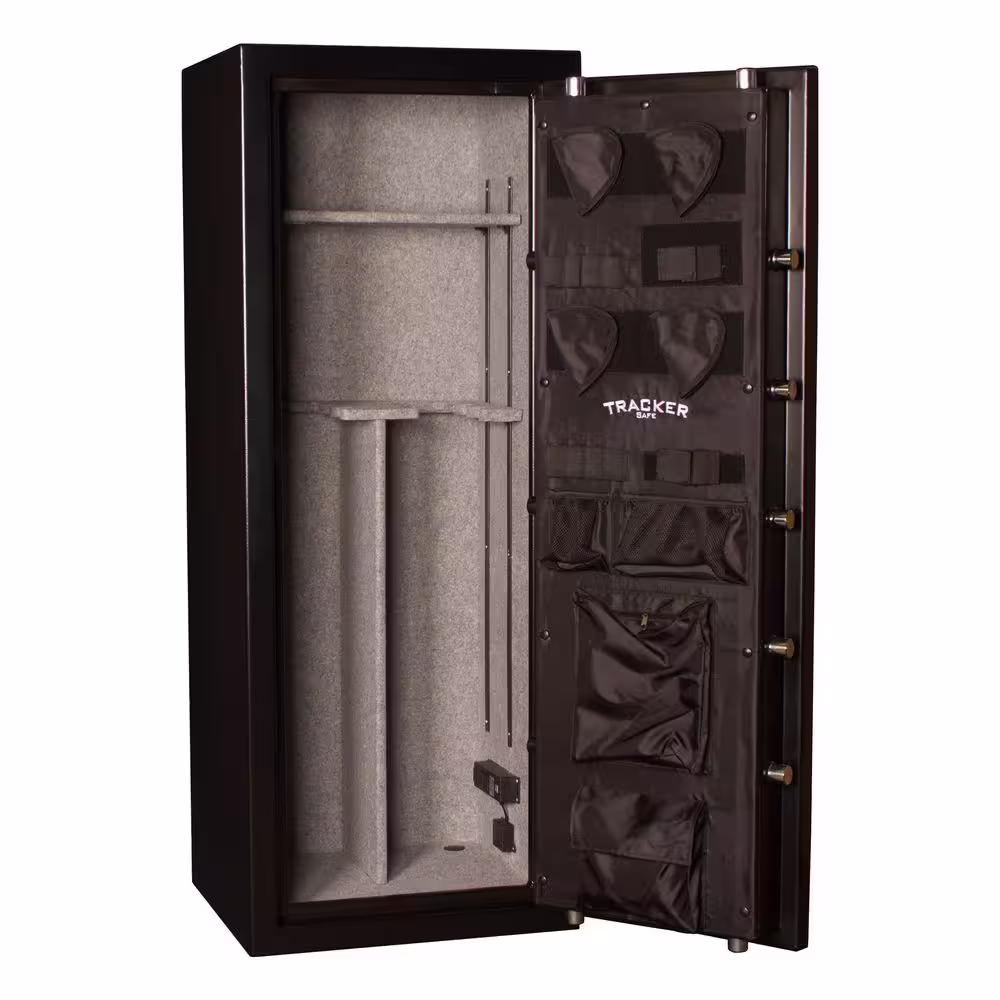 Tracker Safe 12-Gun Fire Resistant Combination/Dial Lock Gun Safe in Black Powder Black