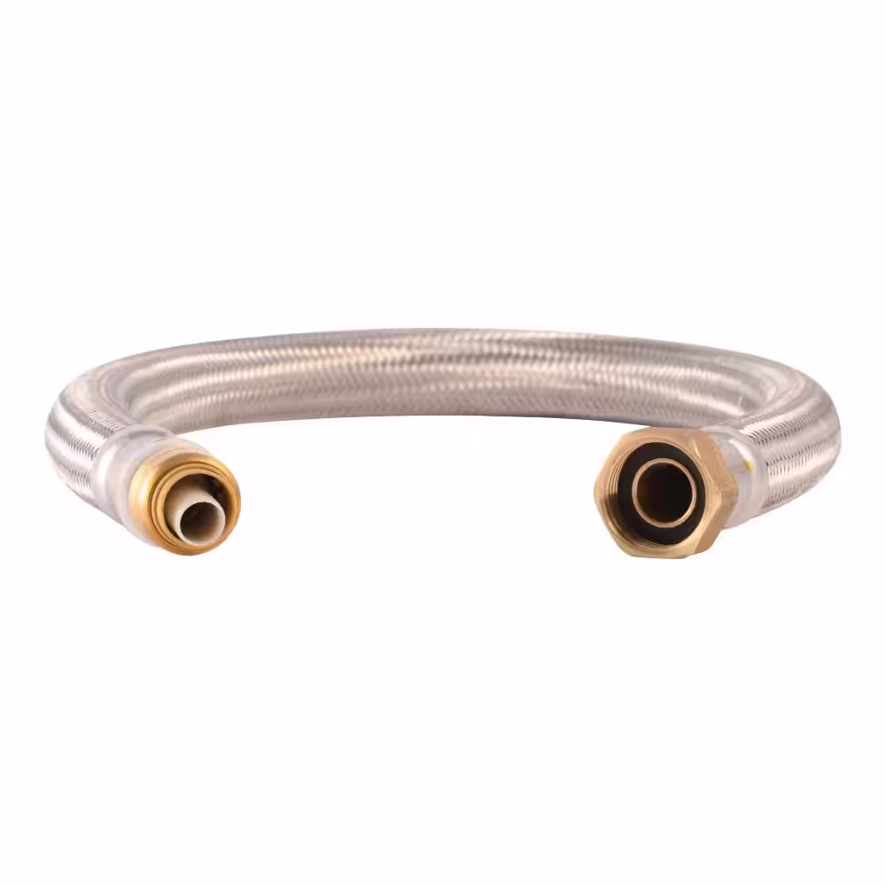 SharkBite 1/2 in. Push-to-Connect x 3/4 in. FIP x 24 in. Braided Stainless Steel Water Heater Connector