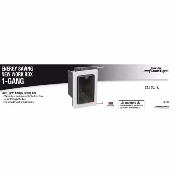 Carlon 1-Gang 22 1/2 cu. in. New Work Non-Metallic Vapor Tight Electrical Wall Box