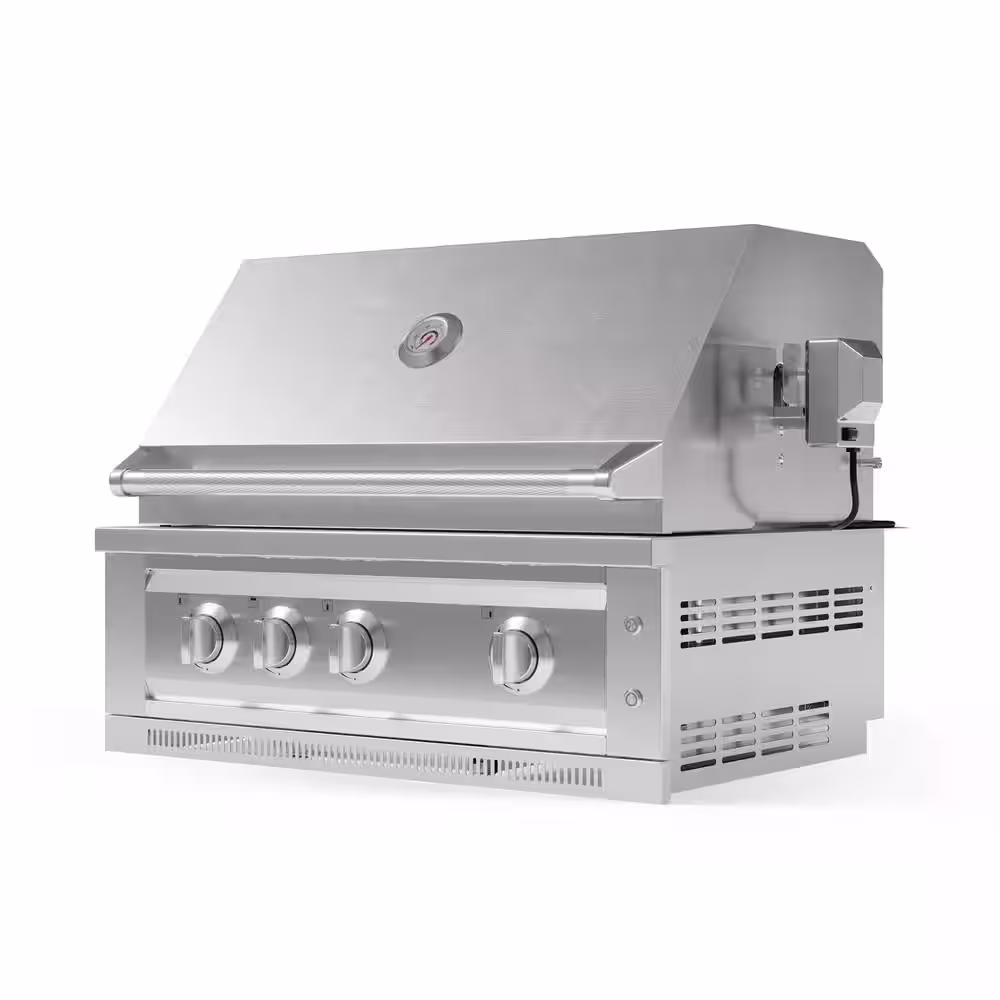 NewAge Products Outdoor Kitchen 33 in. Propane Gas 6 -Burners Grill Cart with Platinum Grill and Dual Side Burner