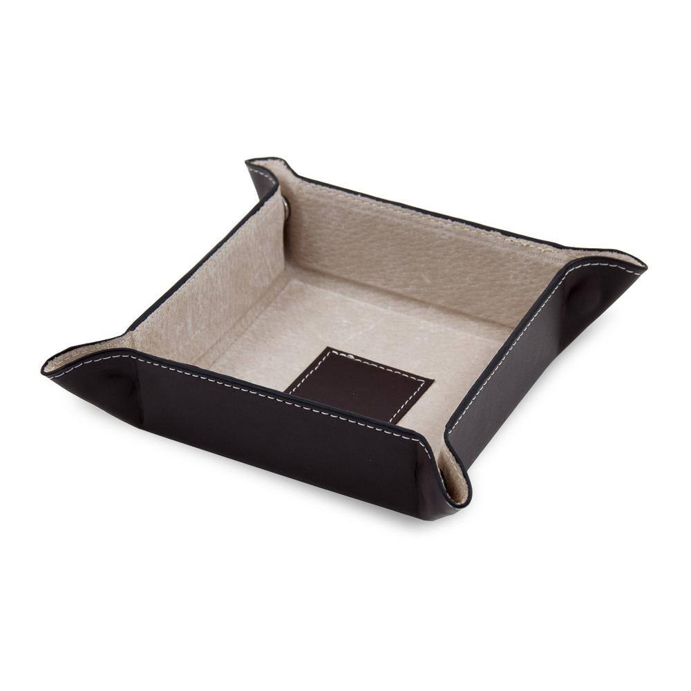 BEY-BERK Brown Leather Snap Valet