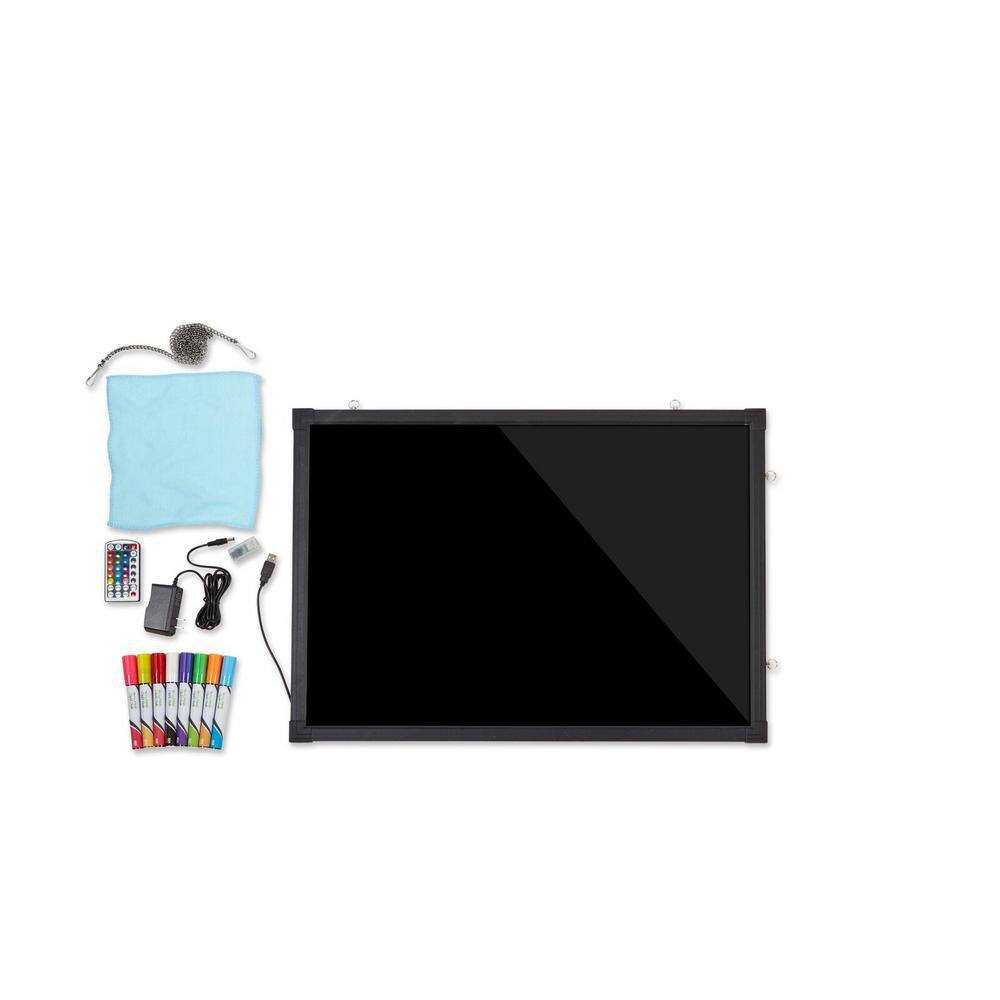 Alpine Industries 32 in. x 40 in. LED Illuminated Hanging Message Writing Board (2-Pack)