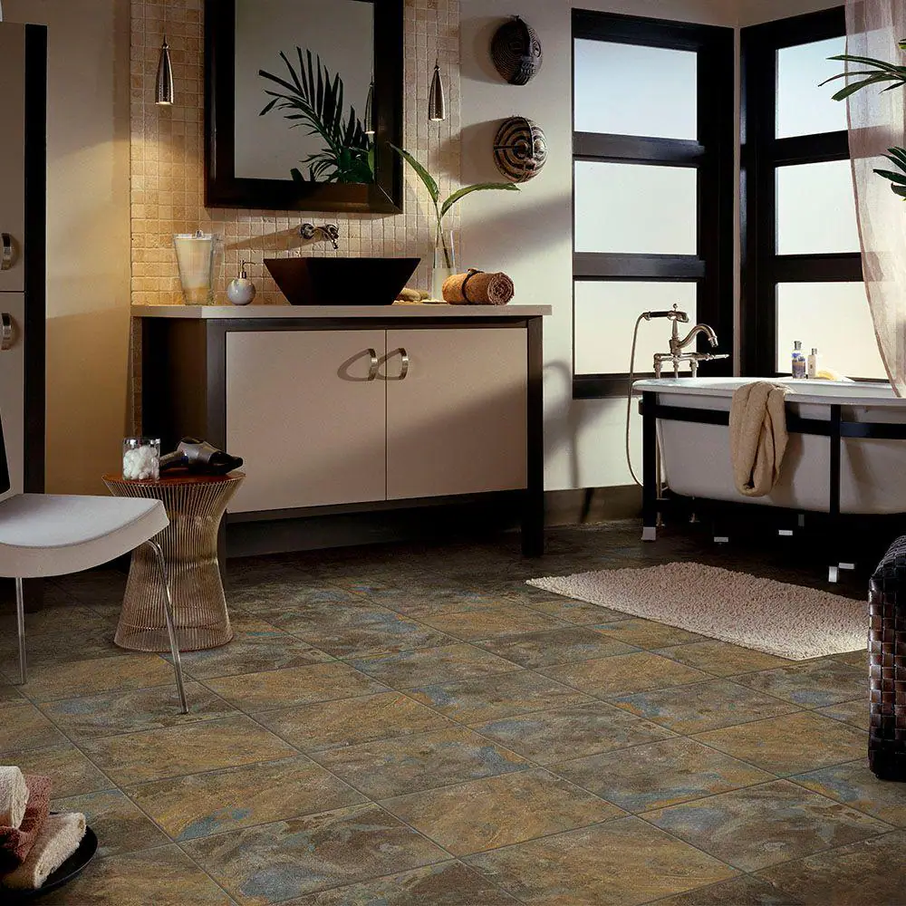 TrafficMaster Groutable Slate 18 in. Width x 18 in. Length Peel and Stick Vinyl Tile