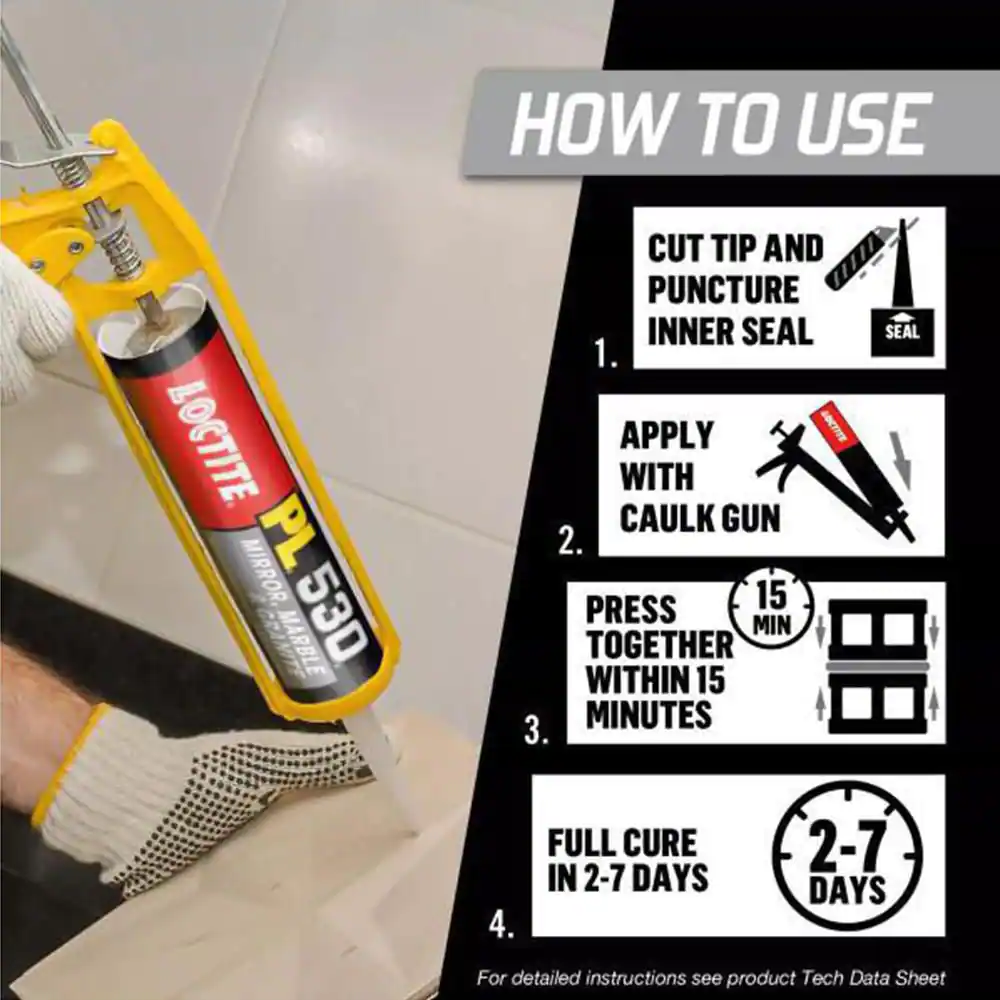 LOCTITE PL 530 Mirror, Marble and Granite 10 oz. Solvent Construction Adhesive Tan Cartridge (each)