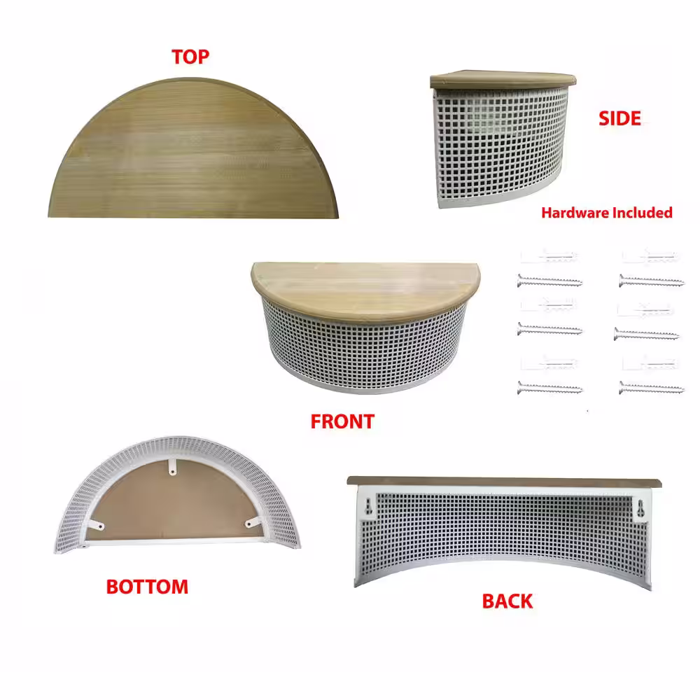 None Floating 3-Tier Wall Wood Shelves for Bedroom, Living Room, Kitchen