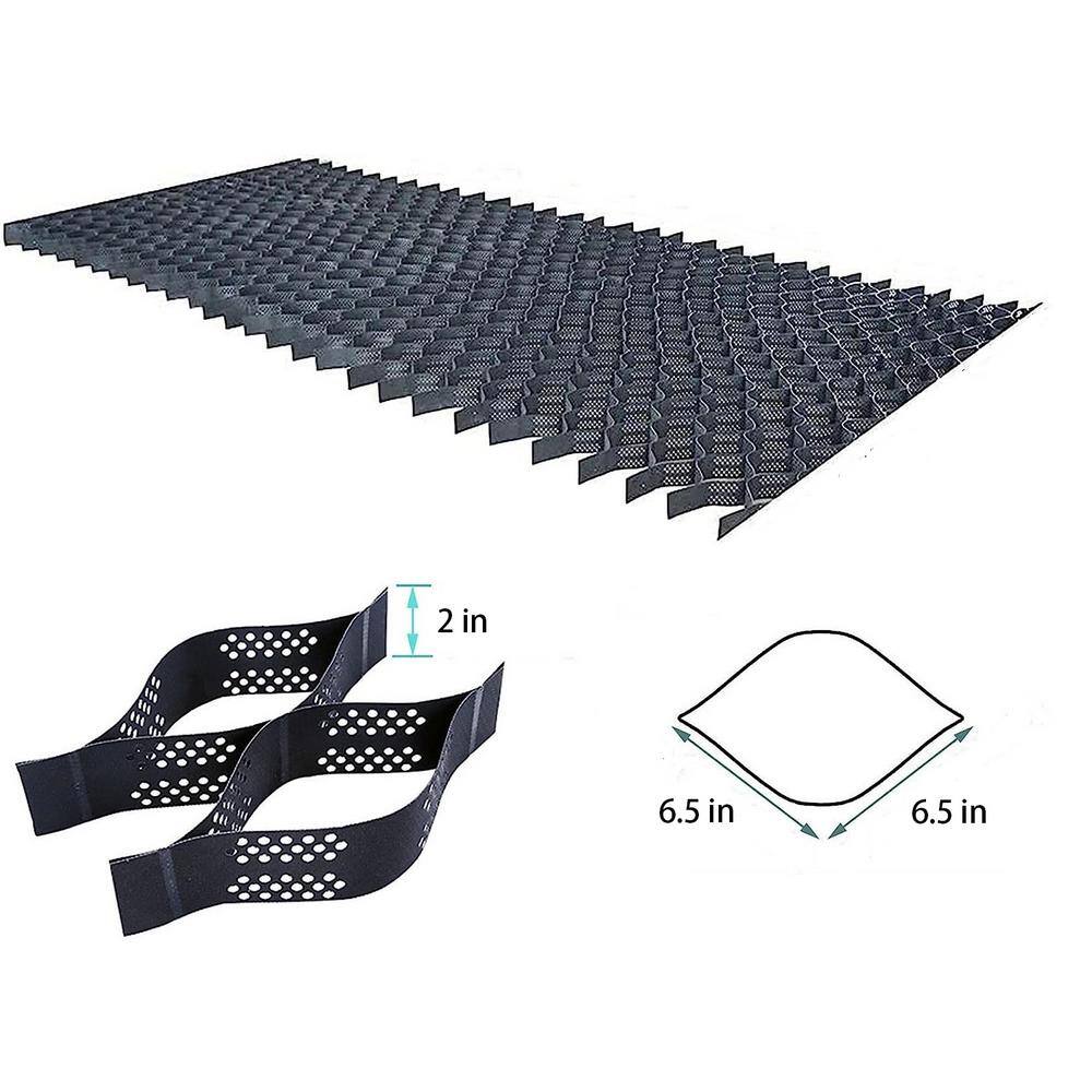 Wellco 3.3 ft. x 26 ft. x 2 in. Plastic Ground Geo Grid Driveway Ground Pavers for Landscaping